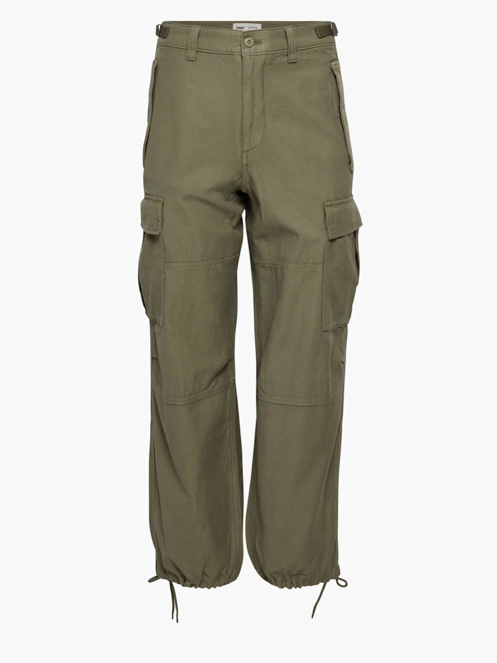Aritzia TNA Army Green Supply Cotton Cargo Pockets Pants Size 4 - Picture 8 of 8